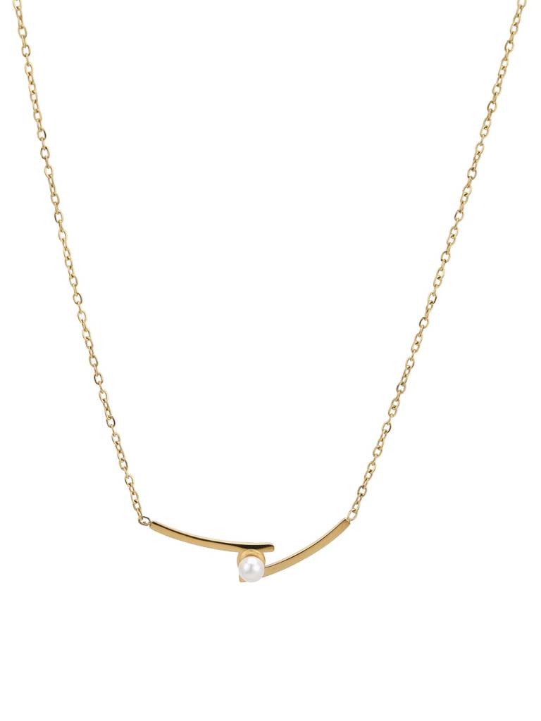 Gold Plated Elite Pearl Necklace : FJN5498