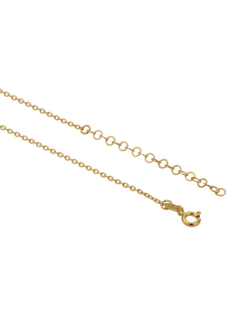 18Kt Gold Plated Cz Circular Pendant Layered Necklace : FJN5500
