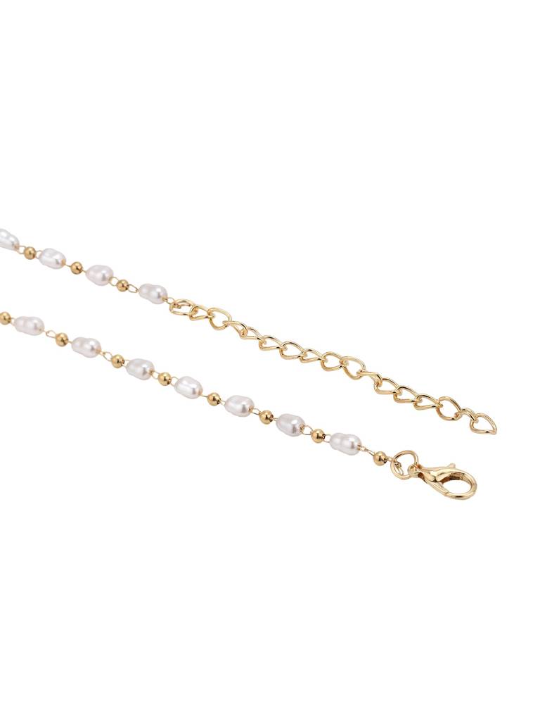 Rose Gold Plated Pearl Necklace : FJN5506