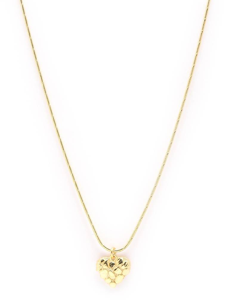 18Kt Gold Plated Heart Pendant And Chain Necklace : FJN5529