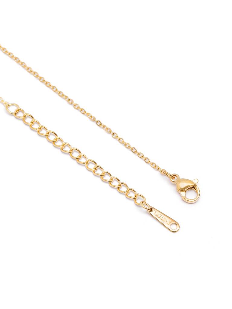 Gold Plated Dangling Pearl Leaf Necklace : FJN5628