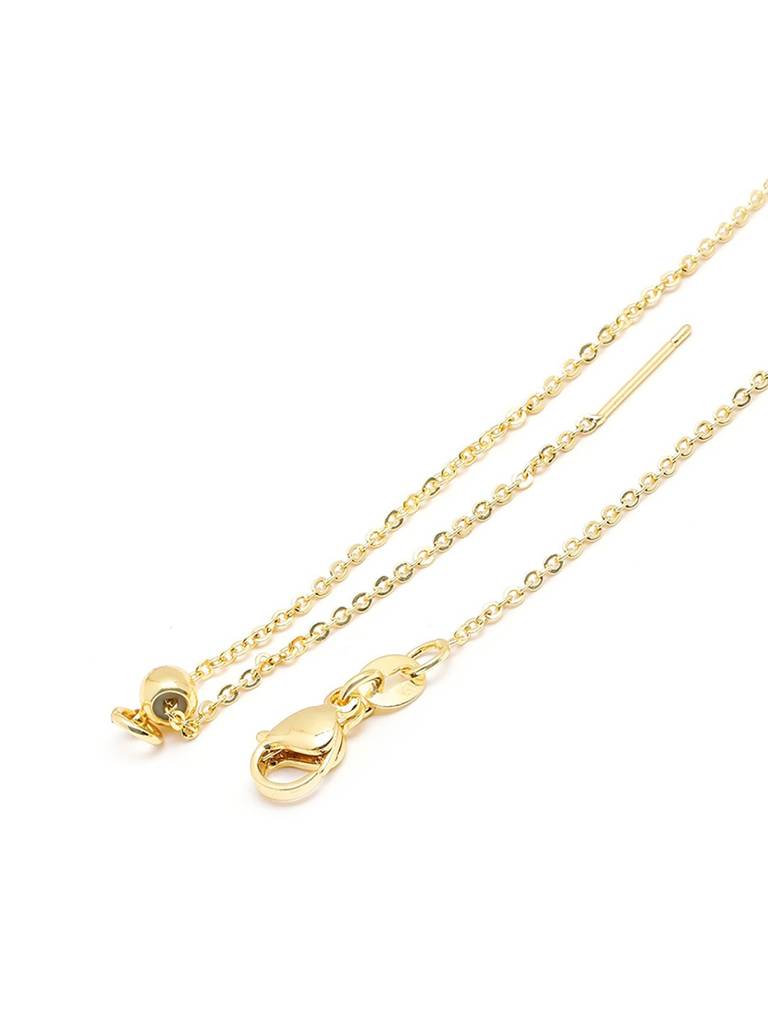 18Kt Gold Plated Puffy Heart Pendant And Chain : FJN5660