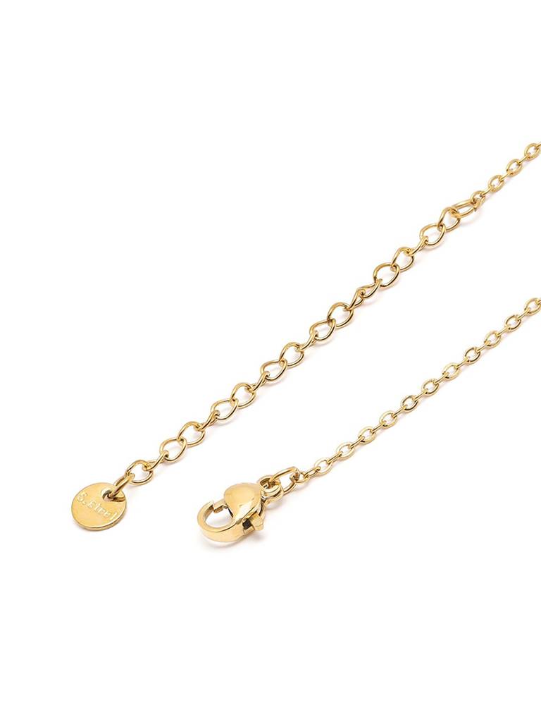18Kt Gold Plated Shell Puff Heart Reversible Pendant And Chain : FJN5694