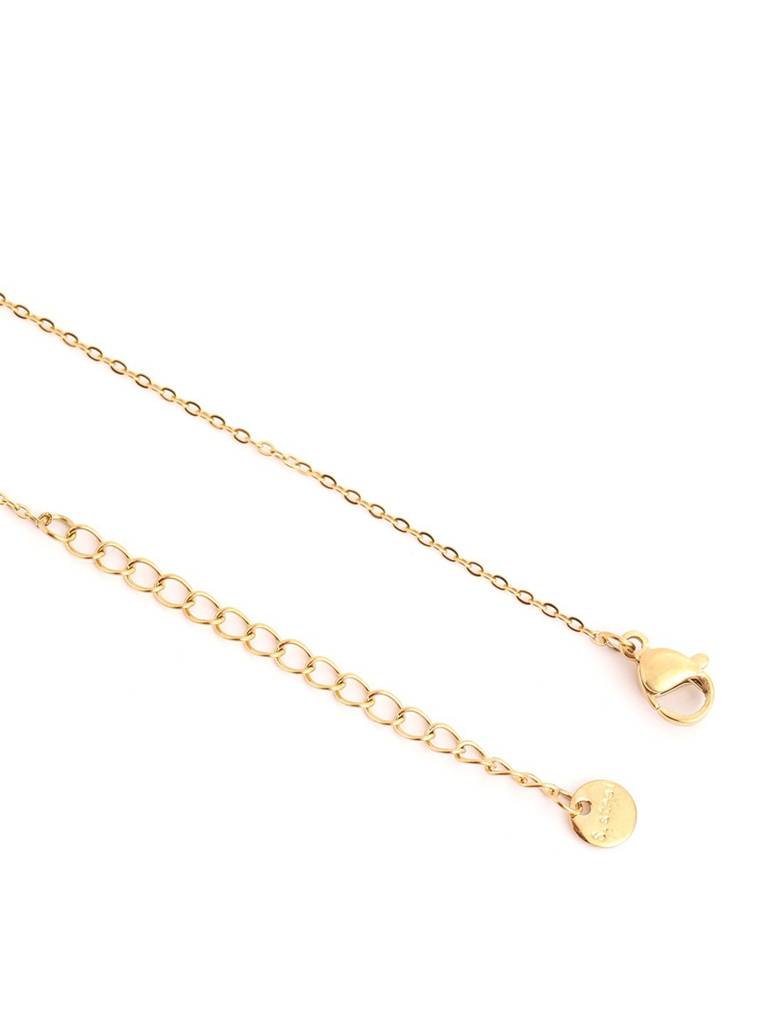 18Kt Gold Plated Cz Pearl Necklace And Drop Earring Set : FJS5566