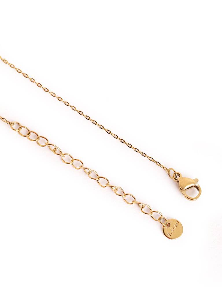 18Kt Gold Plated Cz Pearl Necklace And Drop Earring Set : FJS5569