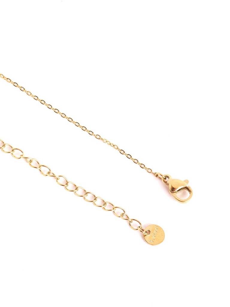 18Kt Gold Plated Lavender Cz Pearl Necklace And Drop Earring Set : FJS5570