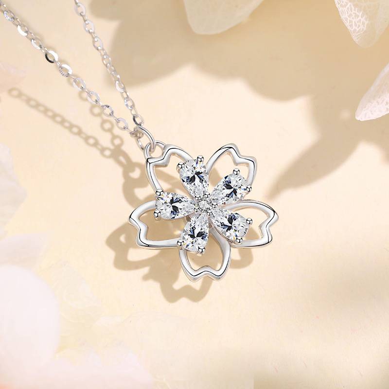 Brd Jewelry 925 Sterling Silver Flower Fidget Spinner Necklace For Women & Girls : BRD293126