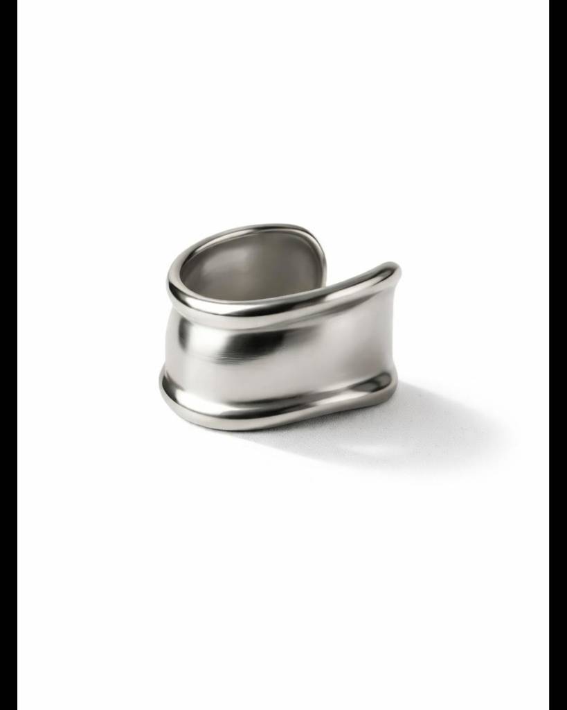 Silver Plated Lunar Curve Hand Cuff : 0027
