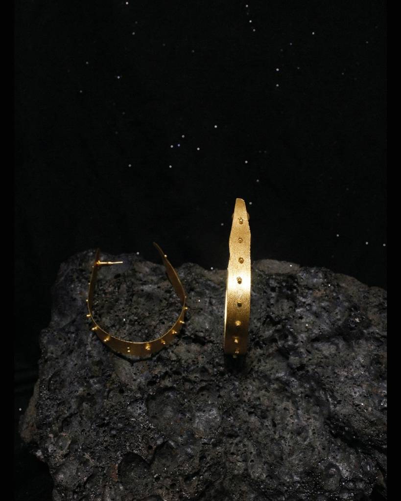 24K Gold Plated Naksh Orbit Hoops : 0317
