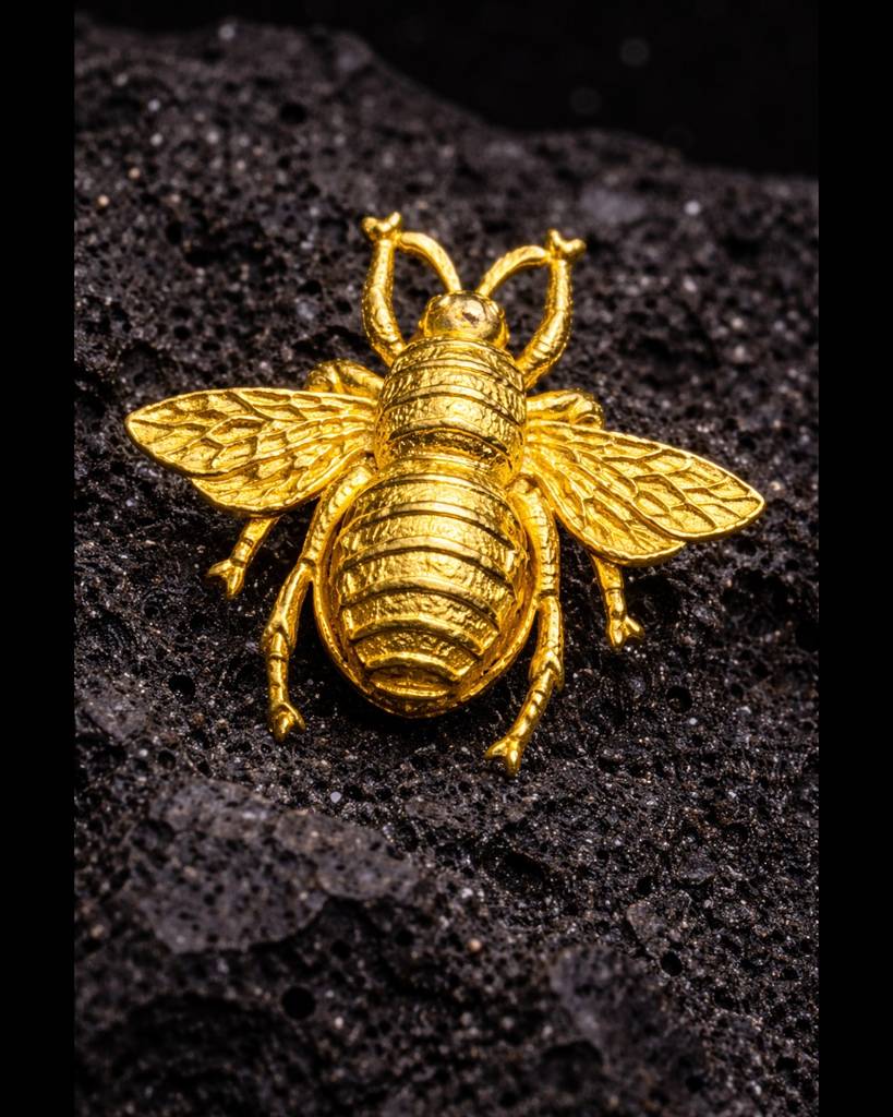 24K Gold Plated Hivora Brooch : 0313