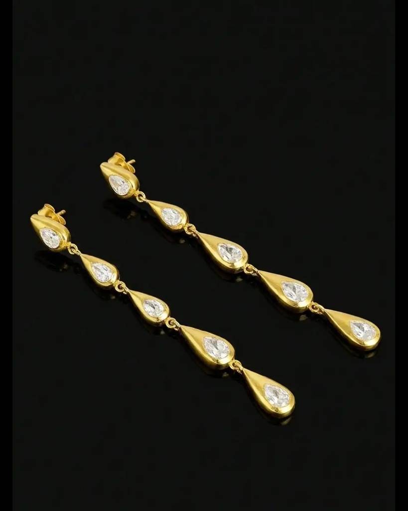 24K Gold Plated Tears Of Titan Earrings : 0048