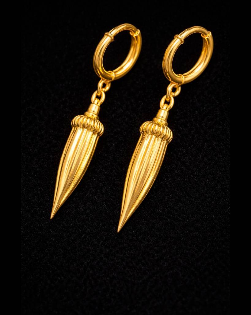 24K Gold Plated Talon Edge Earrings : 0325