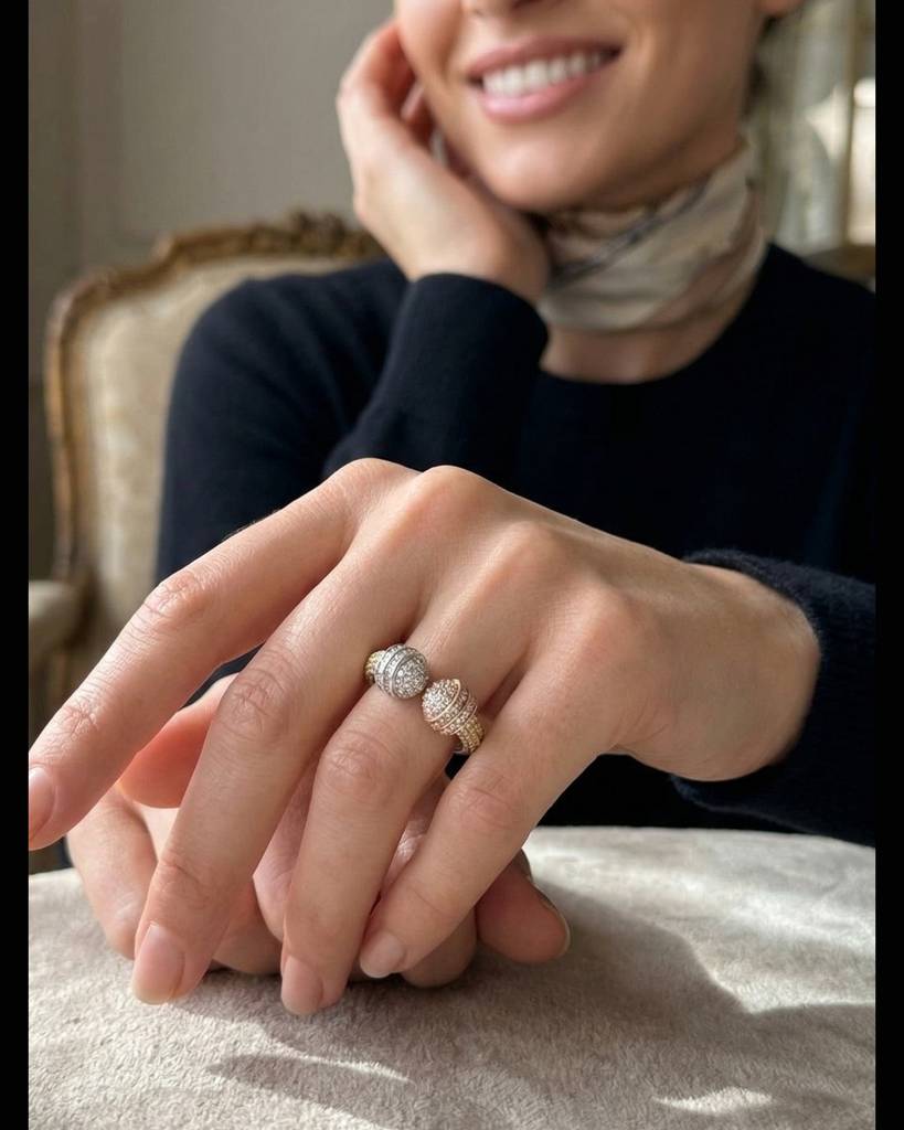 925 Sterling Silver Orbit Spire Ring : 0195