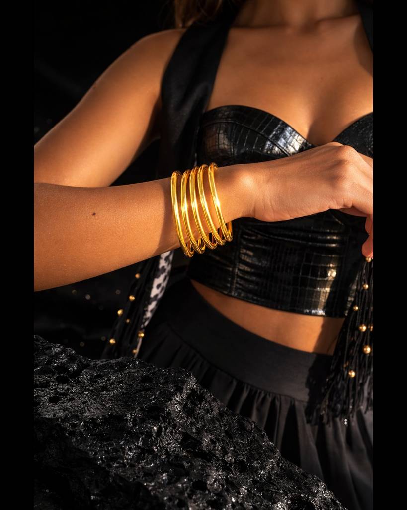24K Gold Plated Chakra Astra Bangles : 0305