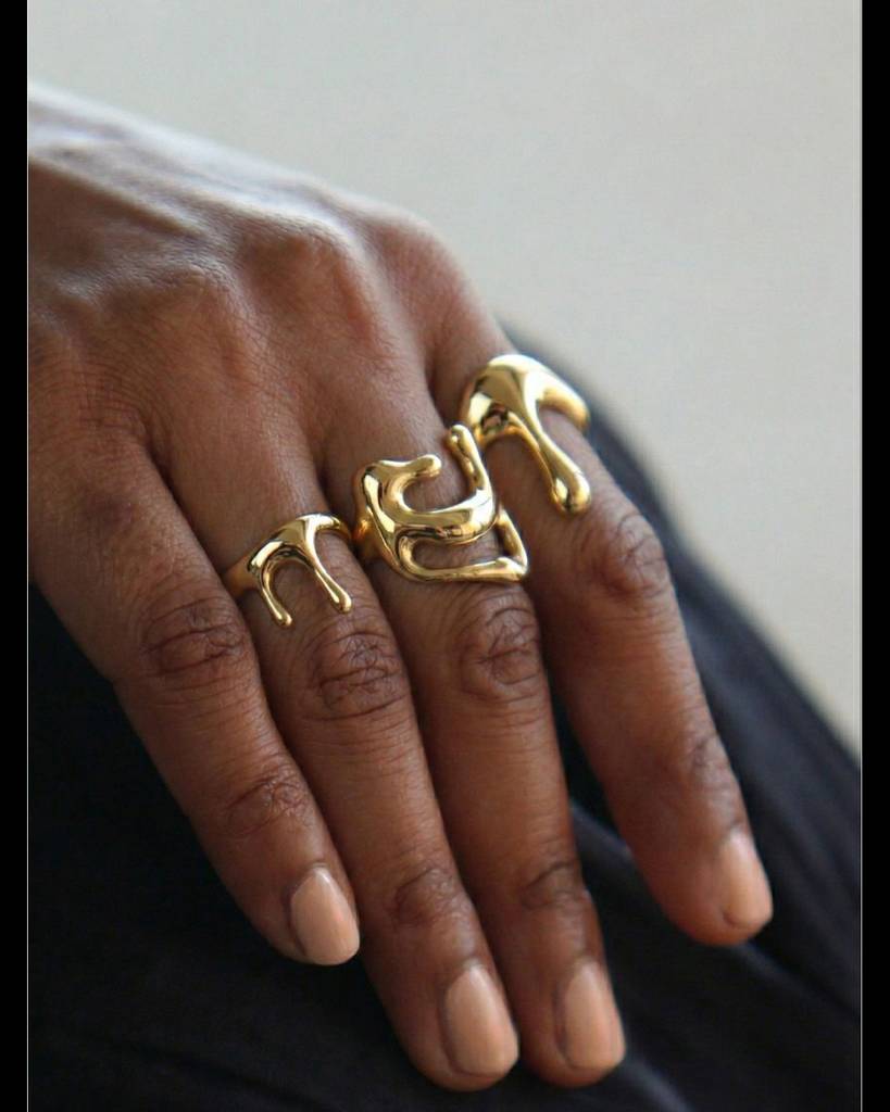 24K Gold Plated Solar Drip Ring : 0020