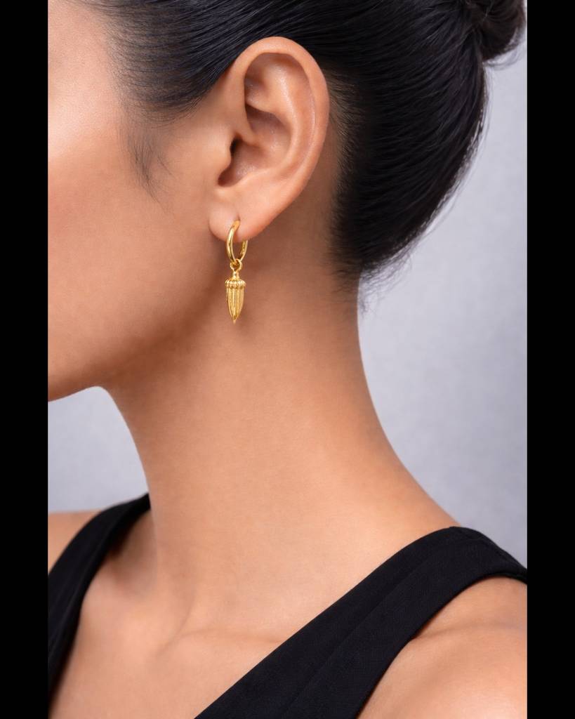 24K Gold Plated Talon Edge Earrings : 0325