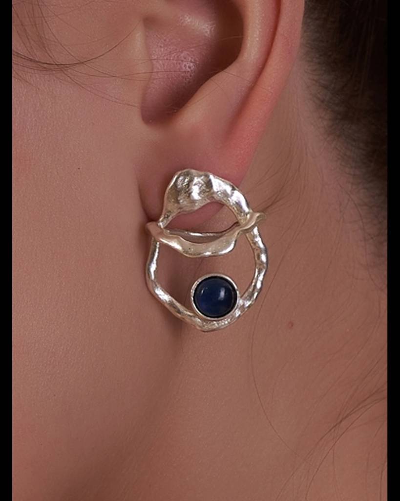 925 Sterling Silver Orbit Eye Earrings : 0017