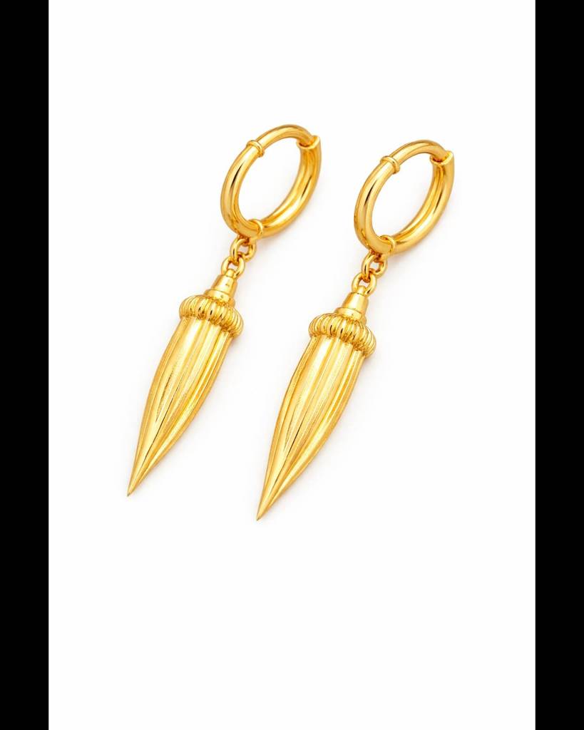 24K Gold Plated Talon Edge Earrings : 0325