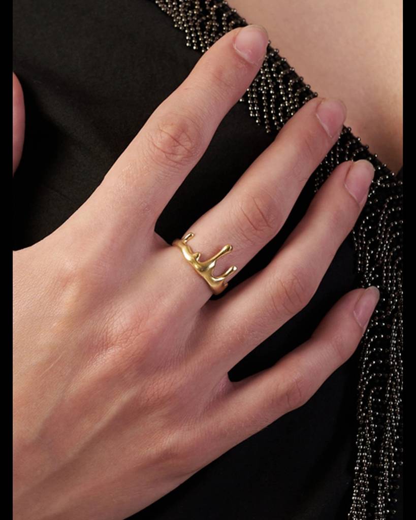 24K Gold Plated Solar Drip Ring : 0020