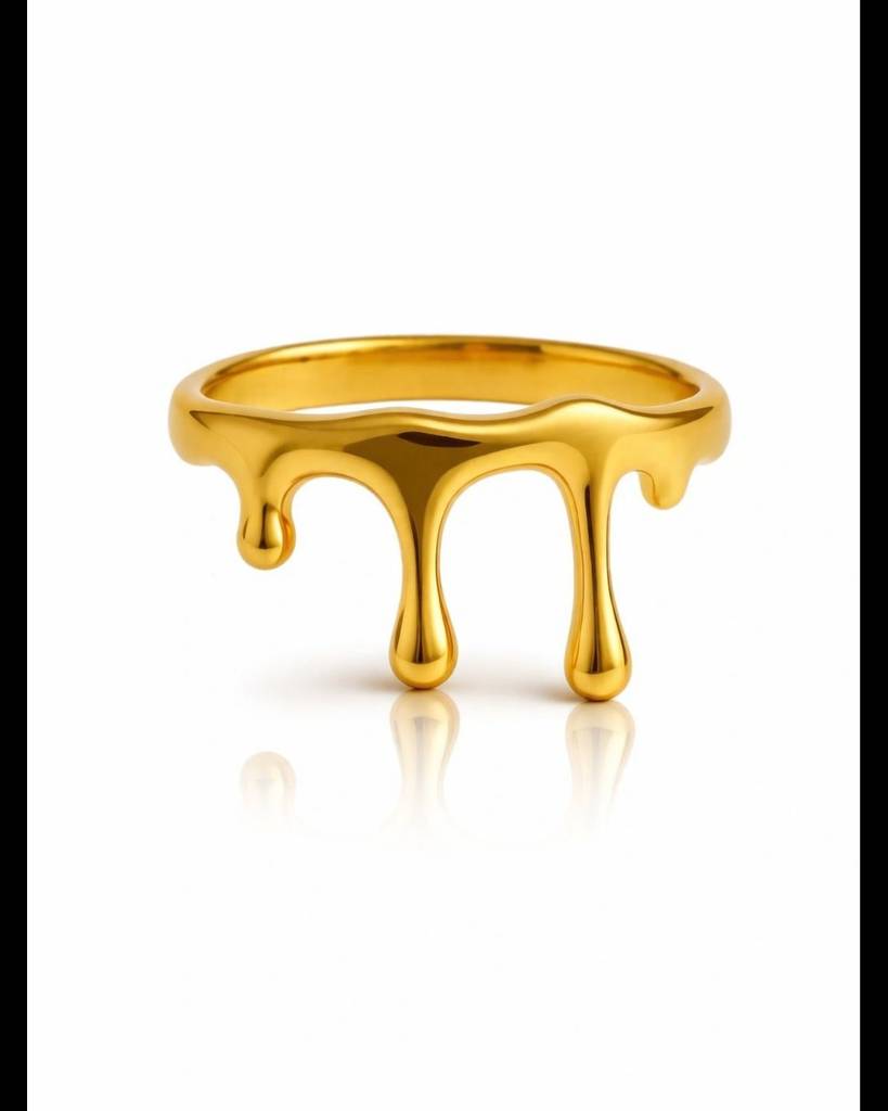 24K Gold Plated Solar Drip Ring : 0020
