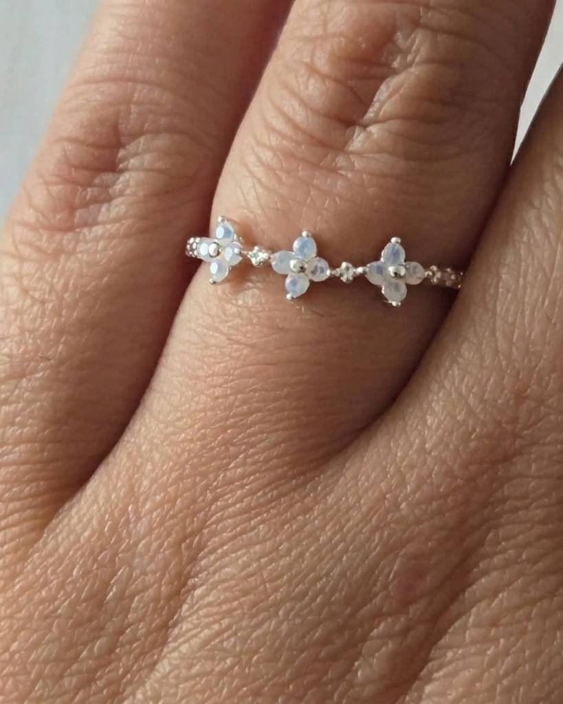 Sterling Silver Adjustable Clover Ring : FLC925SS