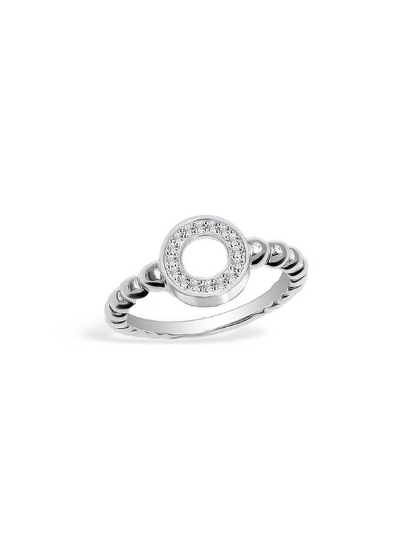 Pave Cz Caviar Bead Eternity Ring : FR111459S8NA18SL