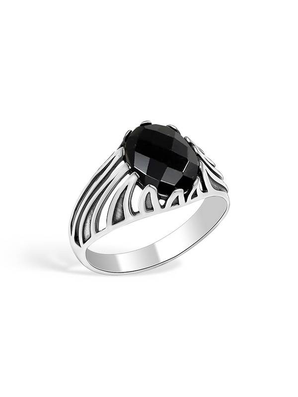 Antique Black Onyx Signet Ring For Men : FR111504S10NA2AT