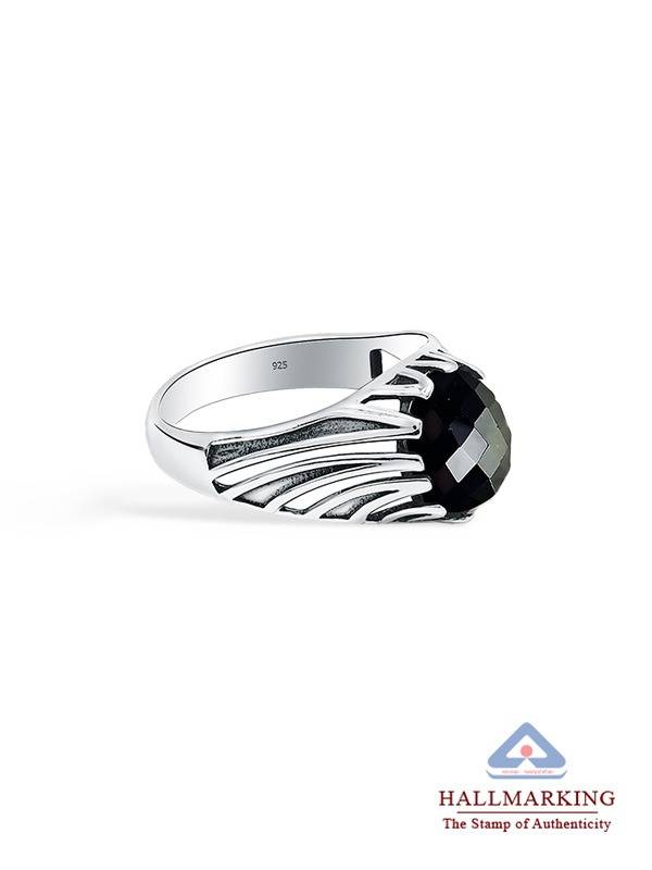 Antique Black Onyx Signet Ring For Men : FR111504S10NA2AT