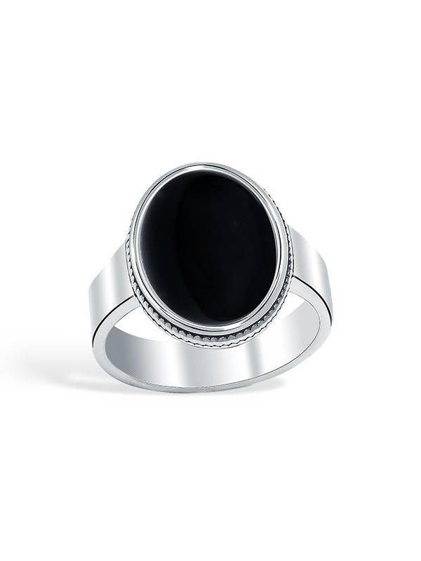 TrueSilver Vintage Handmade Black Onyx Signet Ring · Eternz