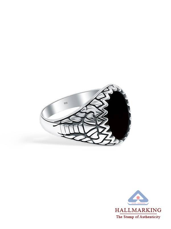 Handmade Antique Black Onyx Ring For Men : FR111509S9NBSAT