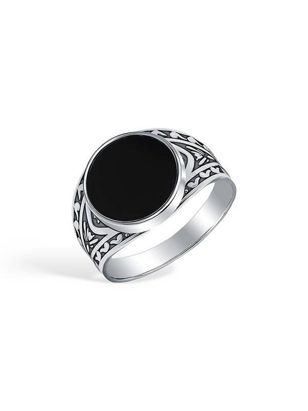 Vintage Black Onyx Signet Engagement Ring : FR111512S10NBSAT