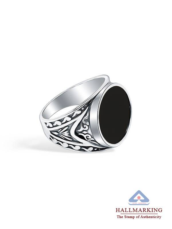 Vintage Black Onyx Signet Engagement Ring : FR111512S10NBSAT