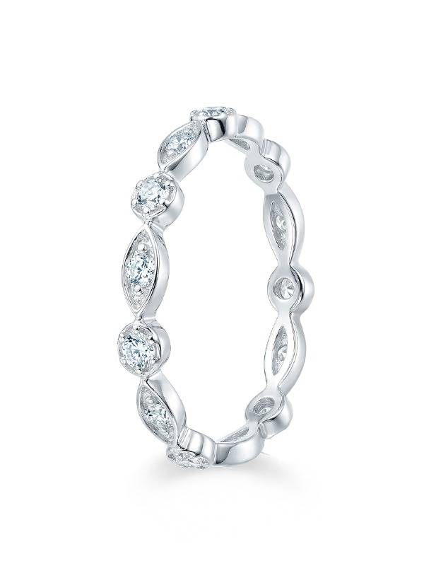 Aurora Marquise & Round Cz Silver Ring : FR111626S7NA18SL