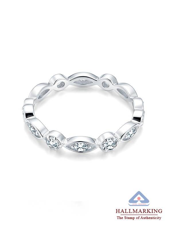 Aurora Marquise & Round Cz Silver Ring : FR111626S7NA18SL