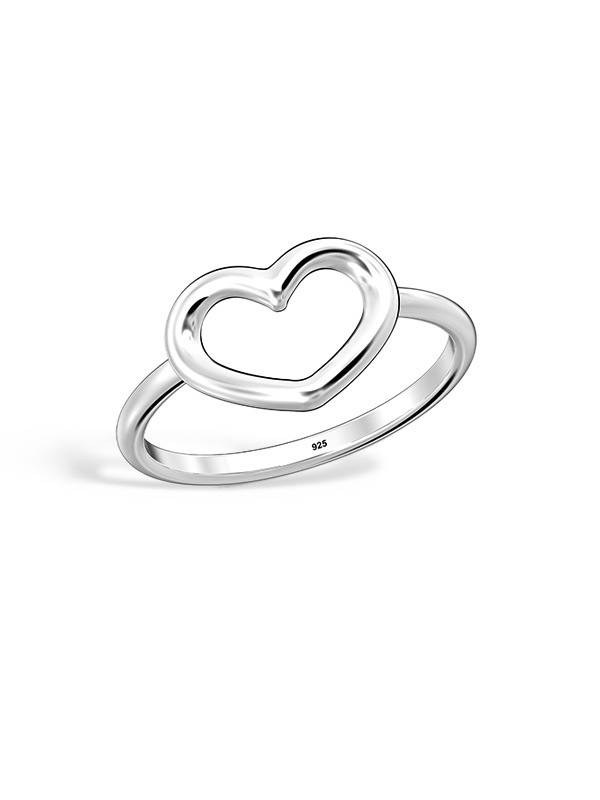Polished Open Heart Ring : FR113231S7NSL