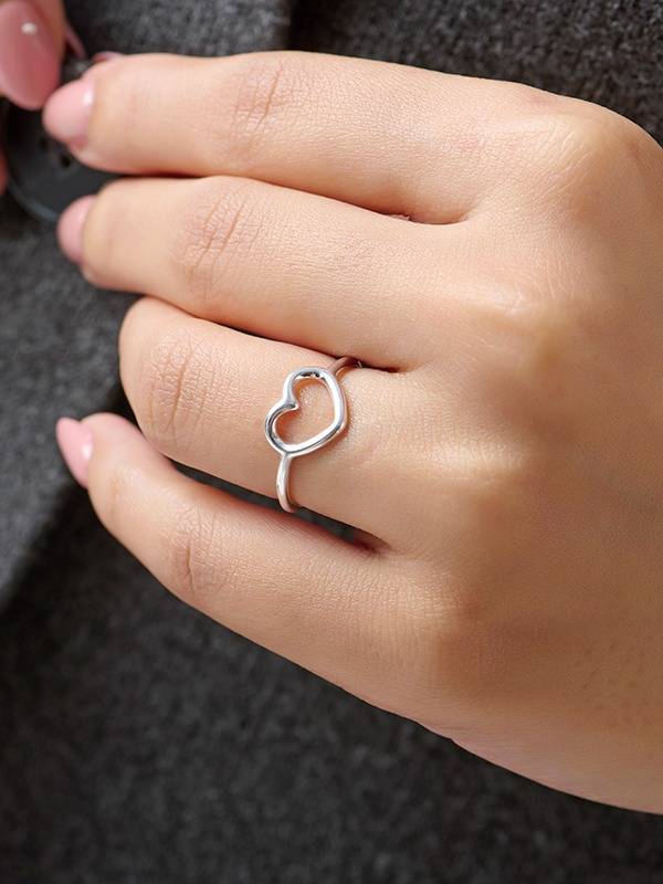 Polished Open Heart Ring : FR113231S7NSL