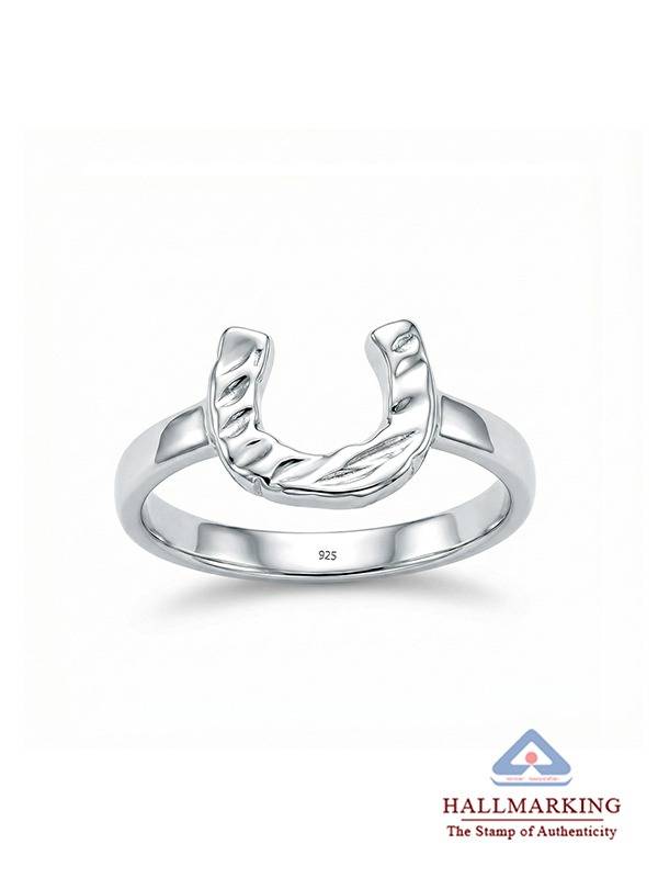 Lucky Charm Textured Horseshoe Ring : FR113296S7NSL