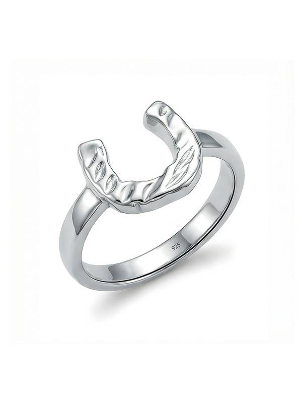 Lucky Charm Textured Horseshoe Ring : FR113296S7NSL