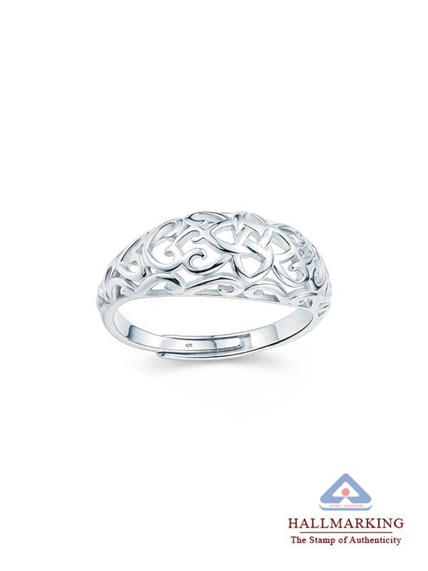 Round Shape Ring In Silver : FR113660SL