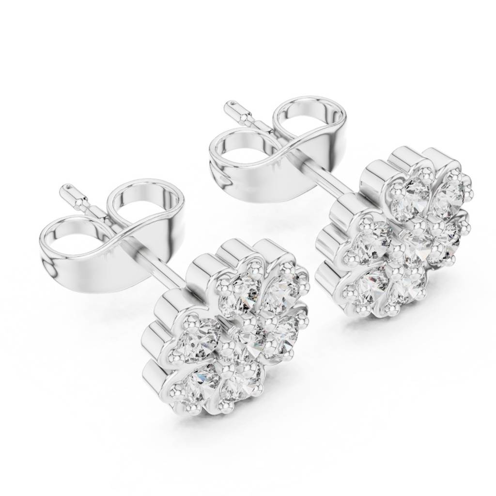 Round Diamond Flower Earrings : ER20004
