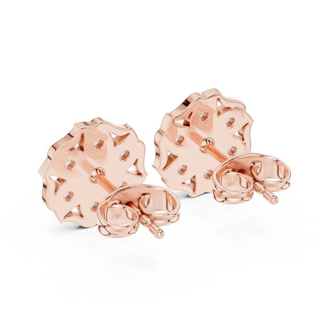 Diamond Flower Halo Stud Earrings : ER20007