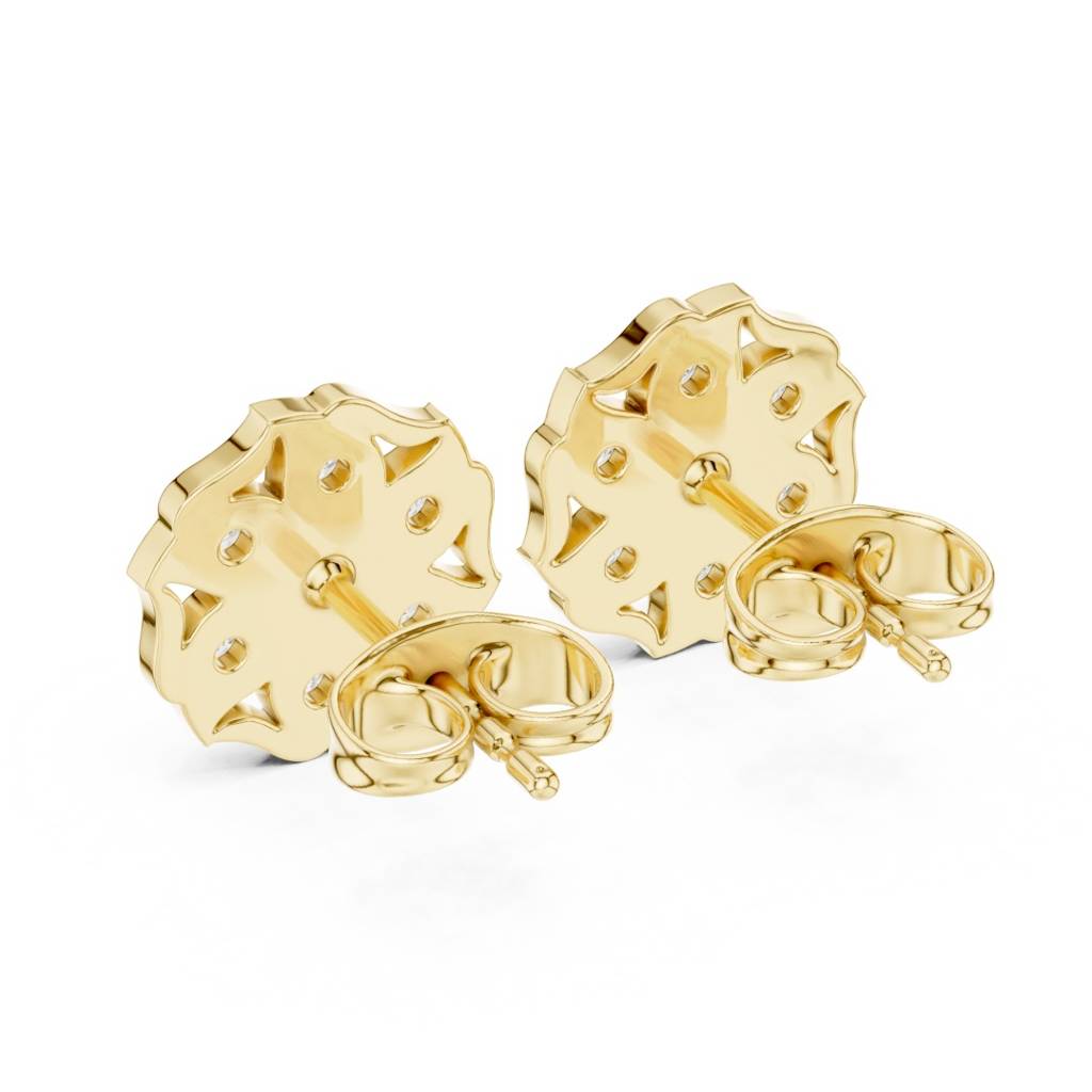Diamond Flower Halo Stud Earrings : ER20007
