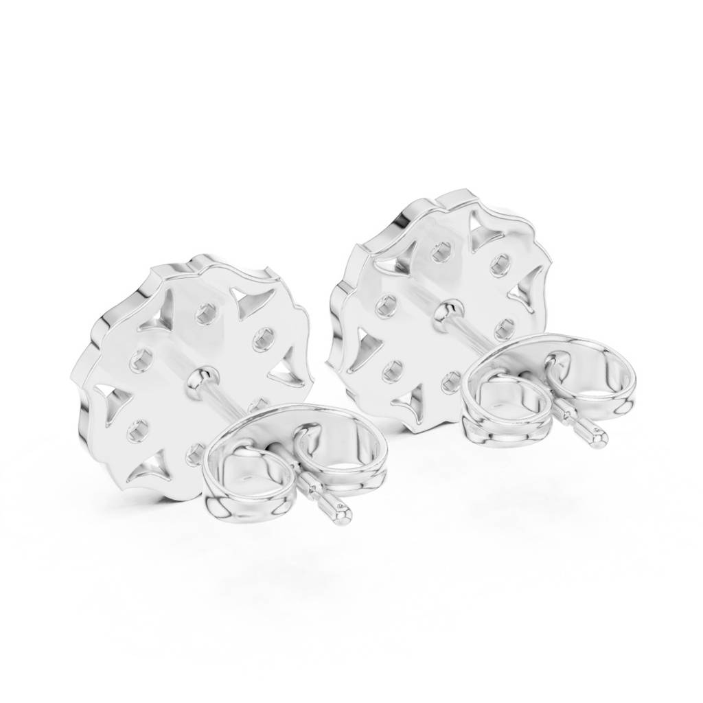 Diamond Flower Halo Stud Earrings : ER20007