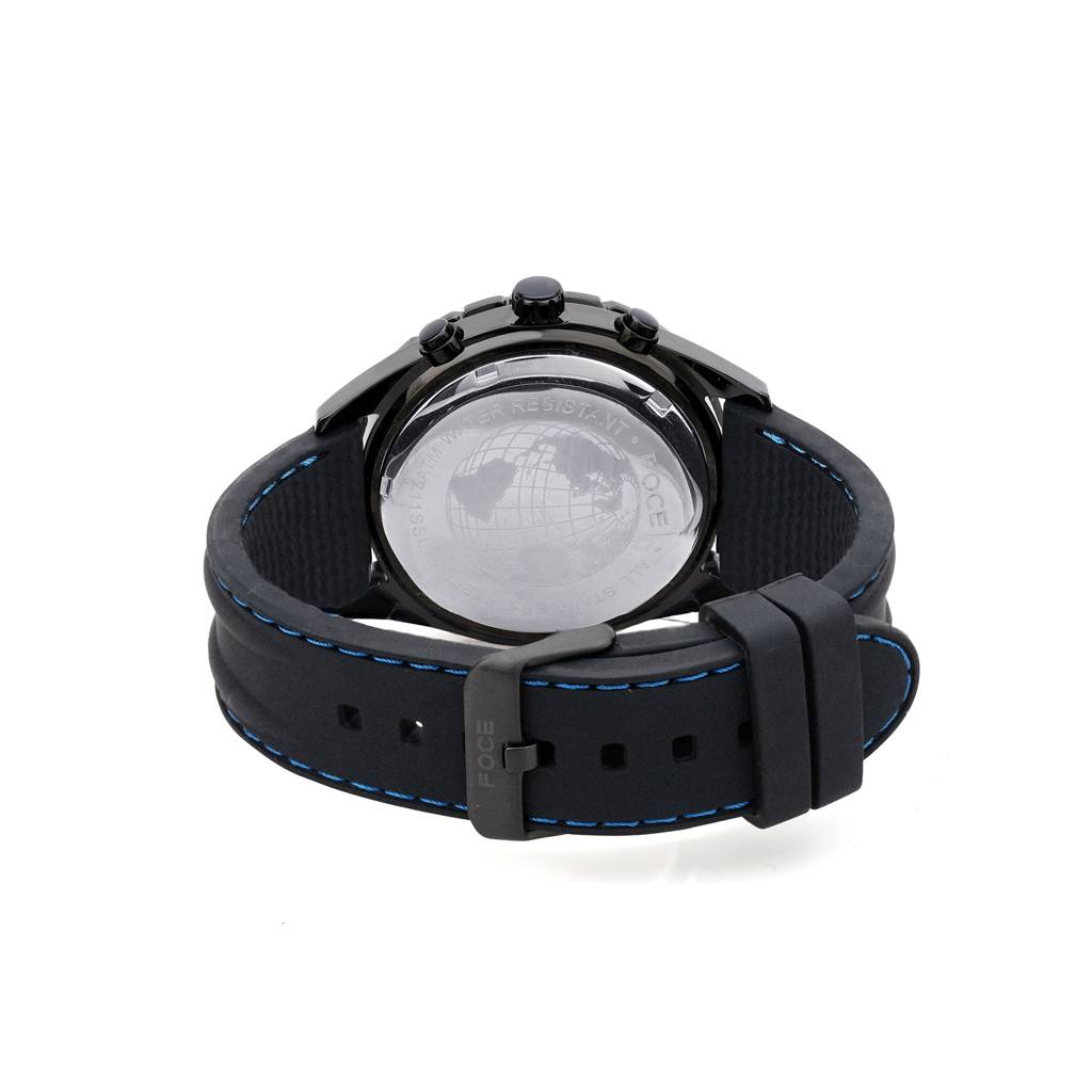 Chronograph Wrist Watch For Men, Silicon Strap, Separate Day & Date, Model Fs04Tbr : FS04TBRBLACK