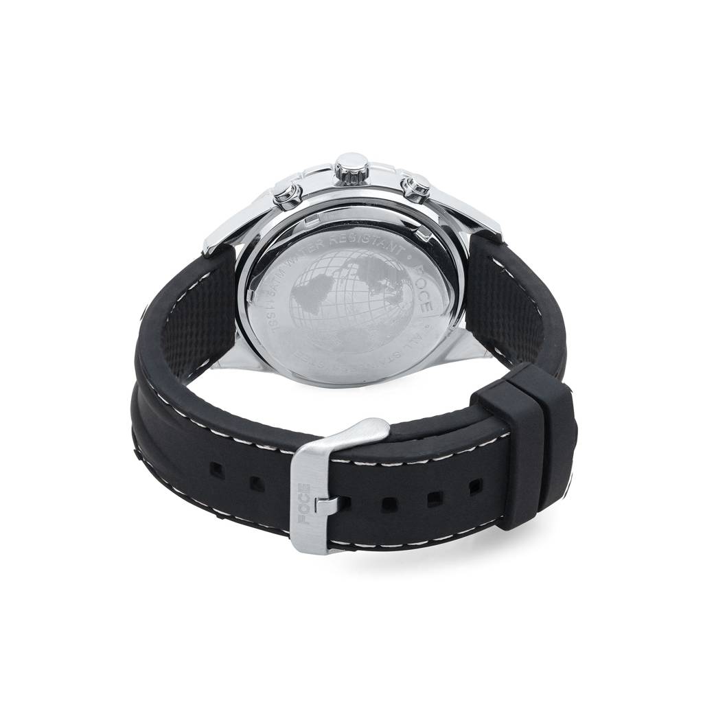 Chronograph Wrist Watch For Men, Silicon Strap, Separate Day & Date, Model Fs04Tbr : FS04TBRWHITE