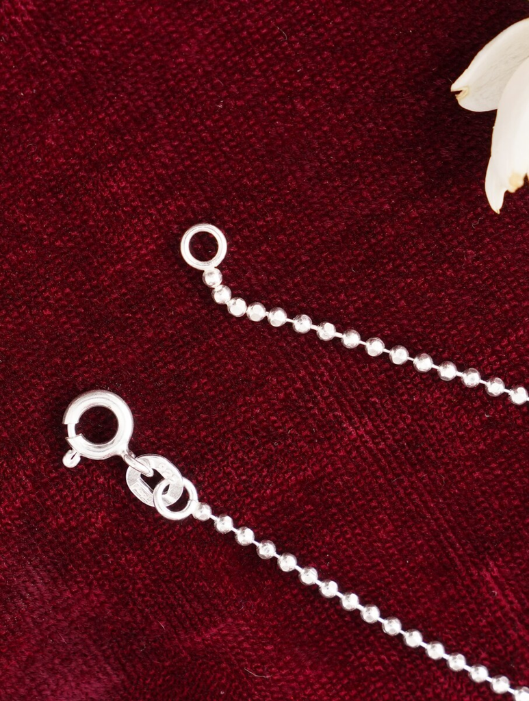 925 Sterling Silver Minimal Beaded Chain Anklets : ARSP149