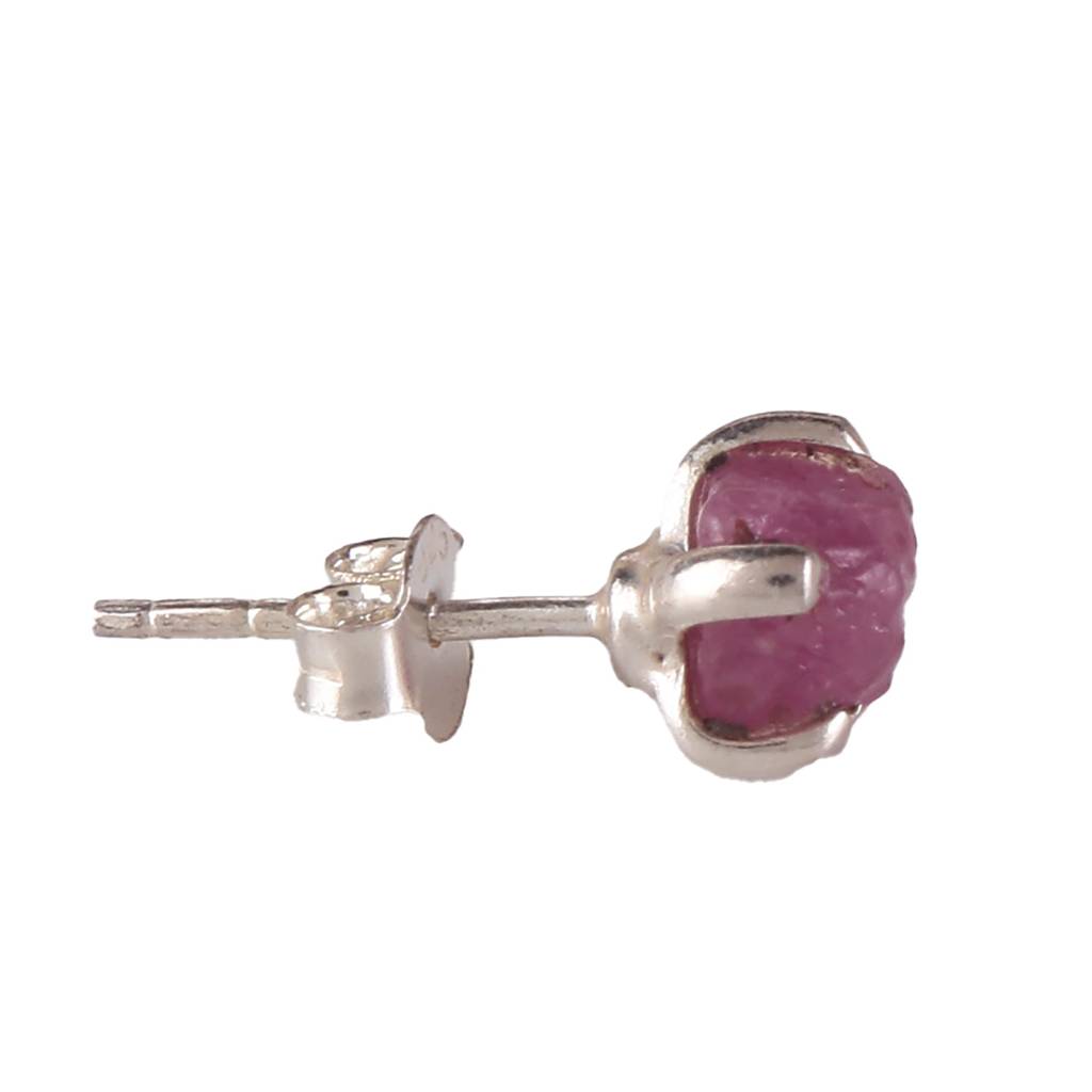 925 Sterling Silver Ruby Earrings For Women | July Birthstone Jewelry Gift : FU-0116-1