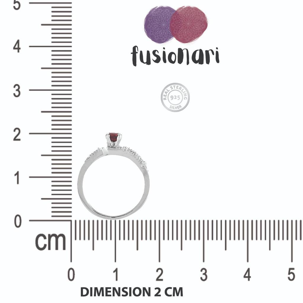 925 Sterling Silver Garnet Ring For Women | Authentic Silver Jewelry | Handcrafted Elegant Gift : FU-0674