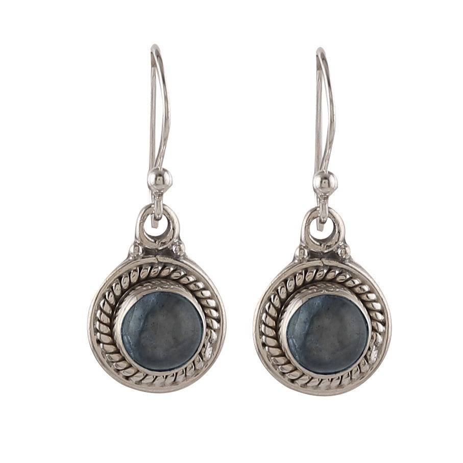 925 Sterling Silver Labradorite Earrings For Women Natural Stone Jewelry : FU-0152-4