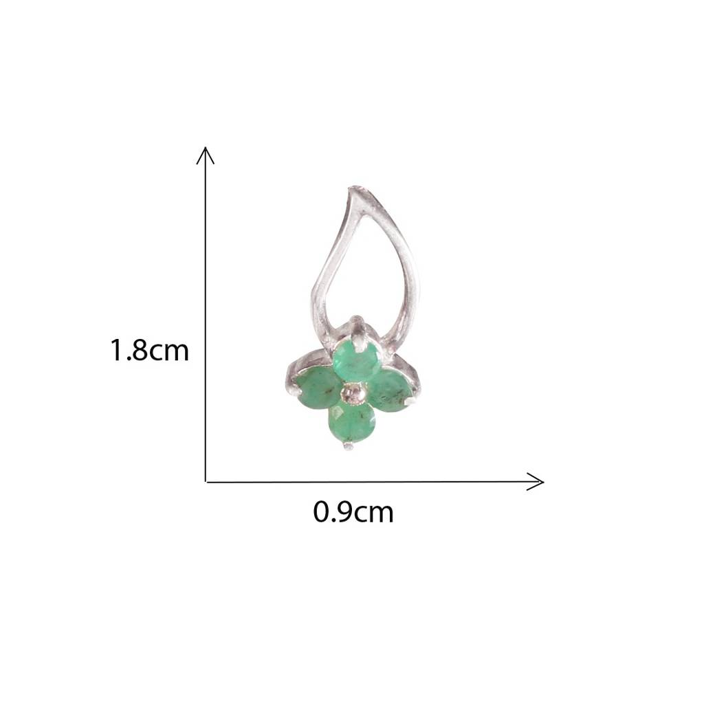 925 Sterling Silver Emerald Earrings For Women | Natural Green Gemstone Drop Earrings | Elegant Silver Jewelry Gift : FU-0281